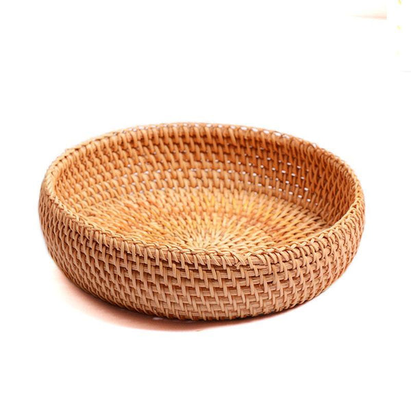 Small Storage Basket, Round Storage Basket, Woven Storage Baskets for Kitchen, Storage Basket for Dining Room-Silvia Home Craft
