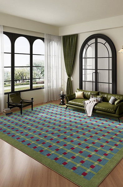 Contemporary Modern Rugs for Living Room, Mid Century Modern Rugs, Colorful Absract Rugs for Bedroom, Minimalist Geometric Rugs for Living Room-Silvia Home Craft