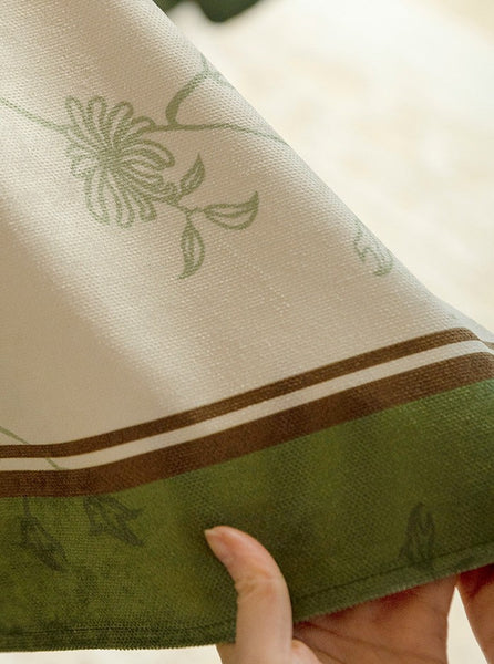 Spring Green Flower Table Covers, Large Modern Rectangle Tablecloth for Dining Table for Round Table, Farmhouse Table Cloth for Oval Table, Square Tablecloth for Kitchen-Silvia Home Craft