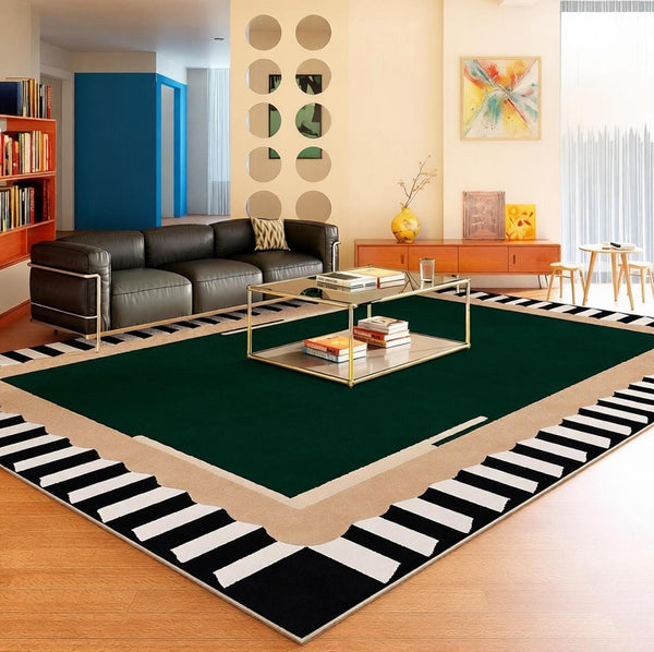 Mid Century Modern Rugs, Contemporary Modern Rugs under Coffee Table, Colorful Modern Rugs for Living Room, Dining Room Geometric Modern Rugs-Silvia Home Craft