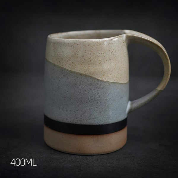 Large Pottery Coffee Cup, Handmade Coffee Cup, Ceramic Coffee Mug, Latte Coffee Cup, Large Tea Cup-Silvia Home Craft
