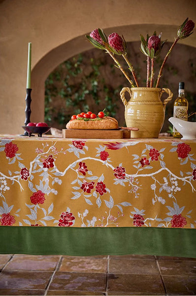 Farmhouse Table Cloth, Dining Room Flower Table Cloths, Large Square Tablecloth for Round Table, Extra Large Rectangular Table Covers for Kitchen-Silvia Home Craft