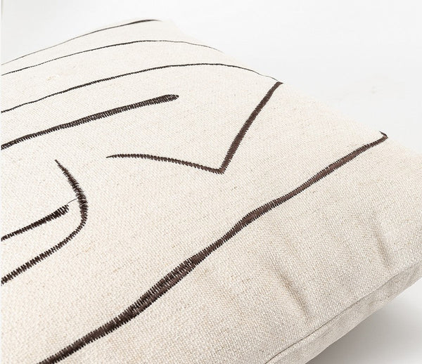 Geometric Square Modern Throw Pillows for Couch, Beige Decorative Throw Pillows, Large Contemporary Throw Pillow for Interior Design-Silvia Home Craft