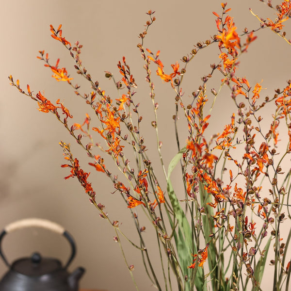 Dried Fire Orchid Bouquet, Natural Decorations, Flower Arrangement, Handmade Artificial Flower, Natural Dried Flowers-Silvia Home Craft