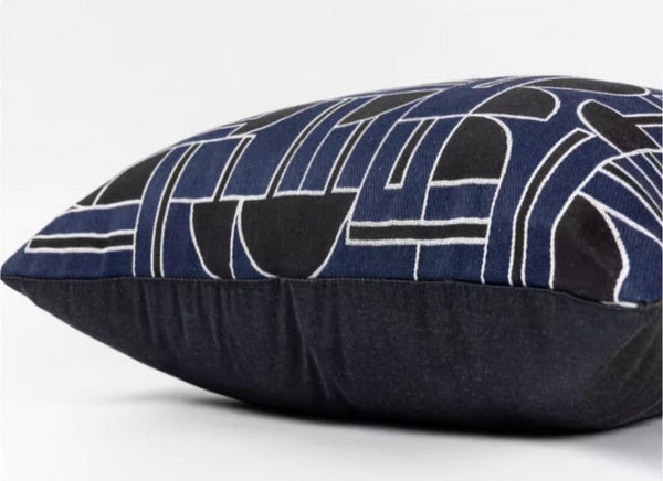 Abstract Decorative Throw Pillows, Geometric Contemporary Pillows, Blue Square Modern Throw Pillows for Couch, Large Simple Throw Pillow for Interior Design-Silvia Home Craft