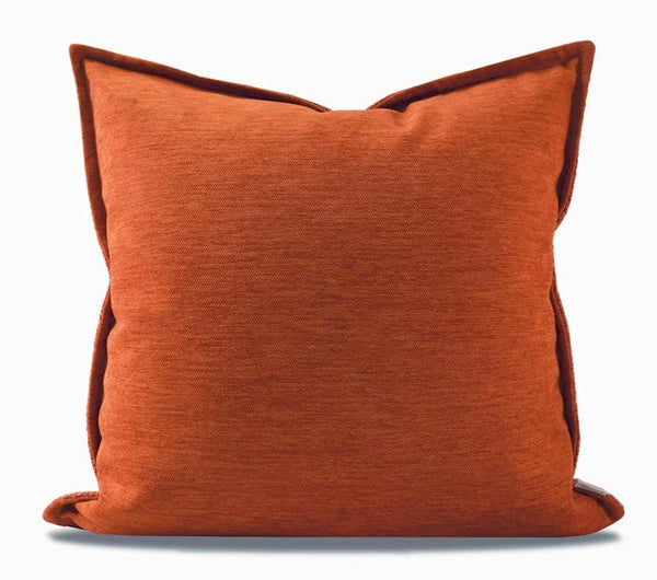 Orange Square Modern Throw Pillows for Couch, Large Contemporary Modern Sofa Pillows, Simple Decorative Throw Pillows, Large Throw Pillow for Interior Design-Silvia Home Craft