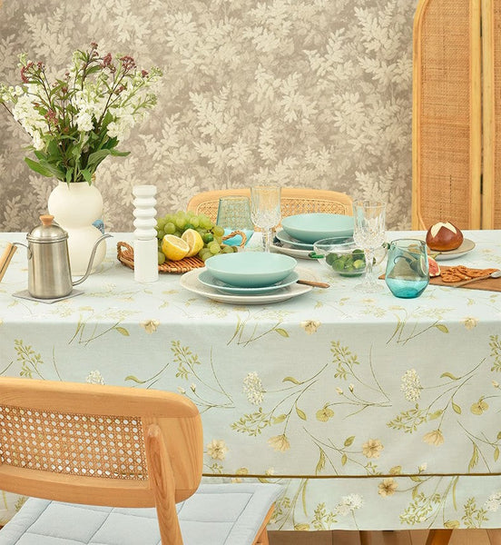 Farmhouse Table Cloth, Wedding Tablecloth, Large Rectangle Tablecloth for Dining Room Table, Rectangular Table Covers for Kitchen, Square Tablecloth for Coffee Table-Silvia Home Craft