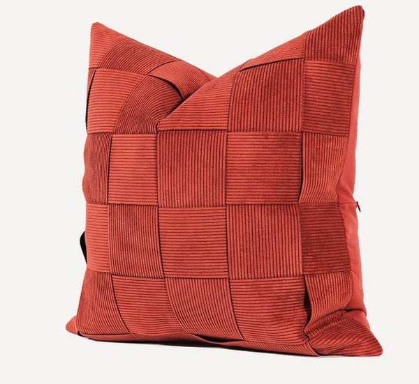 Modern Throw Pillows, Decorative Throw Pillow for Couch, Red Modern Sofa Pillows, Decorative Throw Pillows for Living Room Couch, Large Square Pillows-Silvia Home Craft