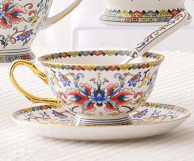 China Porcelain Tea Cup Set, Bohemia Ceramic Coffee Cups, Elegant European Style Cups, Fine Porcelain Tea Set, Artistic Bohemian Teacup, Ceramic Coffee Cup Set, Unique Pattern Tea Cups, Delicate China Teaware, Decorative Coffee Drinking Cup, Handcrafted Porcelain Mug