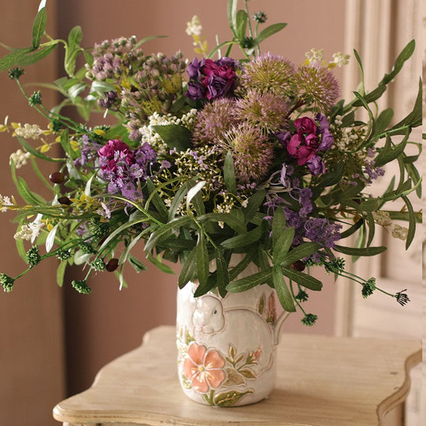 Beautiful Flower Arrangement Ideas for Interior Design, Large Bunch of Flowers for Bedroom, Faux Silk Floral Table Centerpiece, Artificial Floral for Living Room-Silvia Home Craft