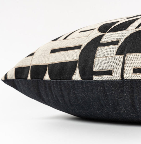 Geomeric Contemporary Pillows, Abstract Decorative Throw Pillows, Square Modern Throw Pillows for Couch, Large Simple Throw Pillow for Interior Design-Silvia Home Craft