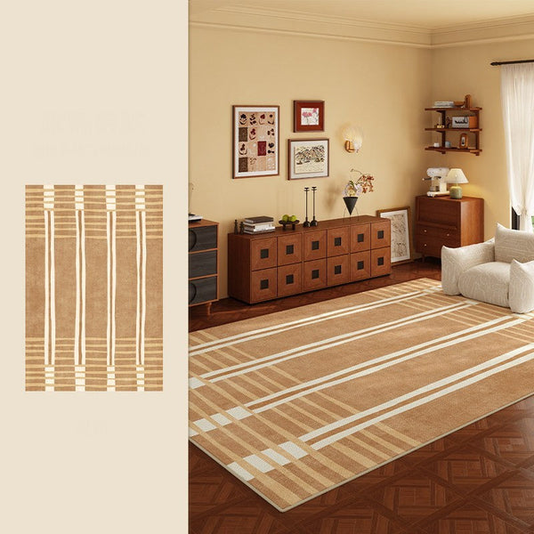 Geometric Modern Rugs for Dining Room, Large Modern Rugs for Living Room, Bedroom Modern Rugs, Cream Color Contemporary Modern Rugs-Silvia Home Craft