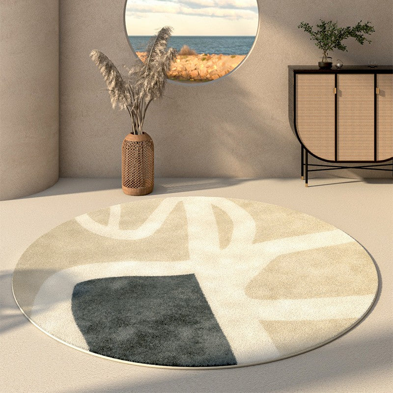 Living Room Modern Rugs, Round Contemporary Modern Rugs in Bedroom, Modern Carpets for Dining Room, Circular Modern Rugs under Coffee Table-Silvia Home Craft
