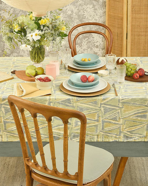 Geometric Modern Table Covers for Kitchen, Extra Large Rectangle Tablecloth for Dining Room Table, Country Farmhouse Tablecloths for Oval Table-Silvia Home Craft
