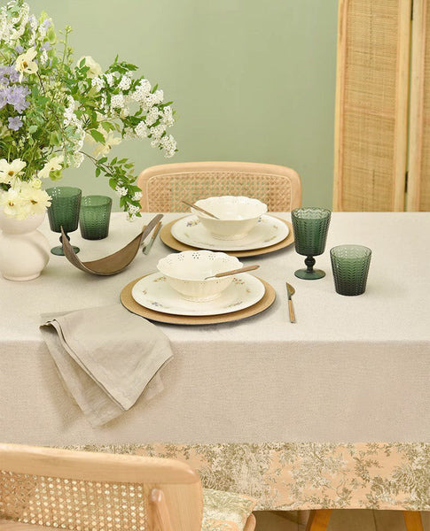 Modern Tablecloth for Kitchen, Cotton and Linen Rectangle Table Covers for Dining Room Table, Square Tablecloth for Coffee Table-Silvia Home Craft