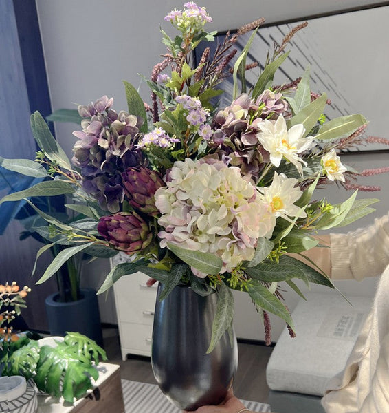 Amazing Flower Arrangement Ideas for Interior Design, Large Bunch of Flowers Arrangement, Faux Silk Floral Table Centerpiece, Modern Artificial Floral for Living Room-Silvia Home Craft
