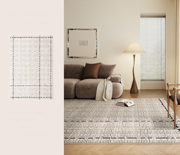 Mid Century Modern Rugs for Bedroom, Large Modern Rugs for Living Room, Contemporary Abstract Rugs under Dining Room Table-Silvia Home Craft