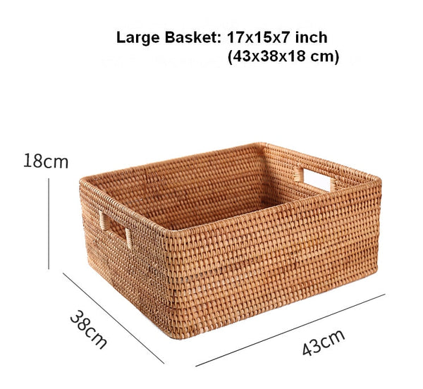 Large Storage Baskets for Bedroom, Storage Baskets for Bathroom, Rectangular Storage Baskets, Storage Baskets for Shelves-Silvia Home Craft