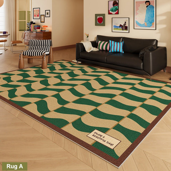 Modern Living Room Rug Ideas, Mid Century Modern Rugs, Colorful Modern Rugs for Dining Room, Geometric Contemporary Area Rugs-Silvia Home Craft