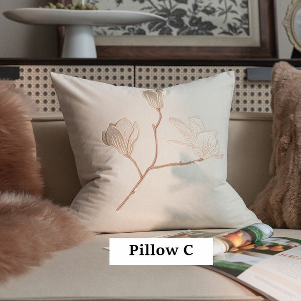 Decorative Pillow Arrangement Ideas for Couch, Modern Decorative Pillows for Bedroom, Embroidered Butterfly Pillow Covers, Large Decorative Throw Pillows for Living Room-Silvia Home Craft