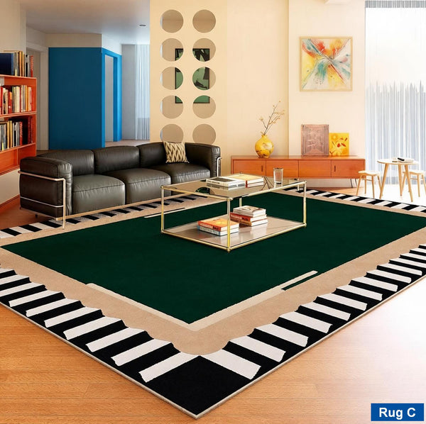 Mid Century Modern Rugs, Contemporary Modern Rugs under Coffee Table, Colorful Modern Rugs for Living Room, Dining Room Geometric Modern Rugs-Silvia Home Craft
