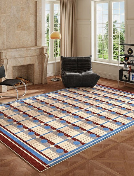 Modern Living Room Rug Ideas, Mid Century Modern Rugs for Bedroom, Large Contemporary Area Rugs for Dining Room-Silvia Home Craft