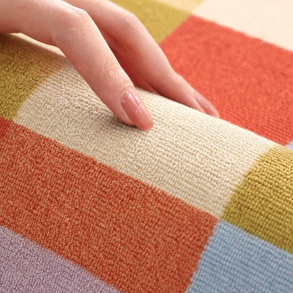 Modern Runner Rugs Next to Bed, Colorful Mid Century Rugs for Small House, Abstract Contemporary Modern Rugs for Living Room, Modern Rugs for Apartment-Silvia Home Craft
