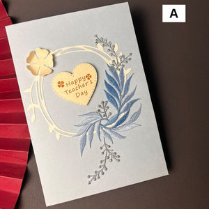 Creative Teacher's Day Greeting Card, Beautiful Greeting Cards, Embroidery Greeting Cards, Original Handmade Embroidery Greeting Cards-Silvia Home Craft