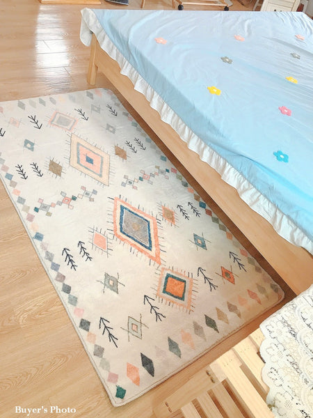 Runner Rugs for Hallway, Contemporary Modern Rugs Next to Bed, Bathroom Runner Rugs, Kitchen Runner Rugs, Geometric Modern Rugs for Dining Room-Silvia Home Craft
