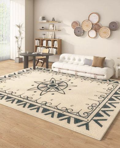 Hallway Modern Runner Rugs, Thick Contemporary Area Rugs Next to Bed, Abstract Area Rugs for Living Room, Modern Rugs under Dining Room Table-Silvia Home Craft
