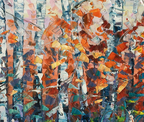 Canvas Art, Birch Tree Wall Art, Abstract Painting, Living Room Wall Art, Original Artwork, Custom Canvas Painting