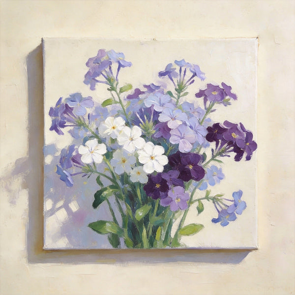 Original Flower Paintings, A Bunch of Blooming Forget-me-nots, Still Life Painting, Small Canvas Artwork, Hand Painted Canvas Art, Buy Small Paintings Online-Silvia Home Craft