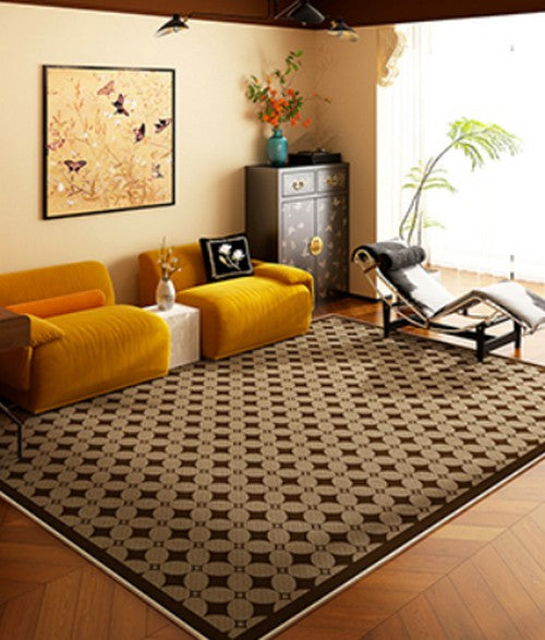 Modern Rugs under Dining Room Table, Abstract Modern Rugs for Living Room, Mid Century Geometric Carpets, Contemporary Modern Rugs Next to Bed-Silvia Home Craft