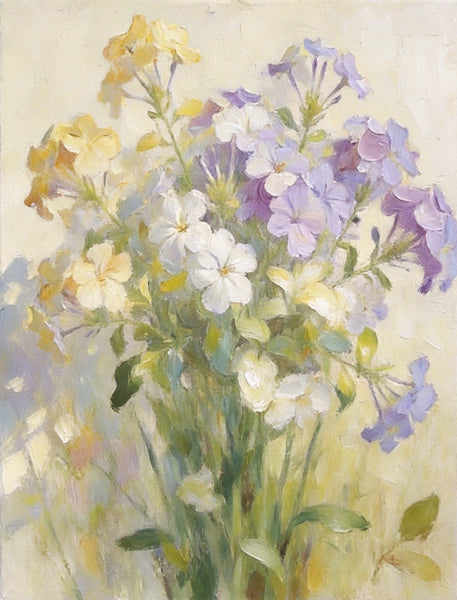 Fading Hues of Summer Blooms, Original Flower Paintings, Small Canvas Artwork, Original Still Life Paintings, Hand Painted Canvas Art-Silvia Home Craft