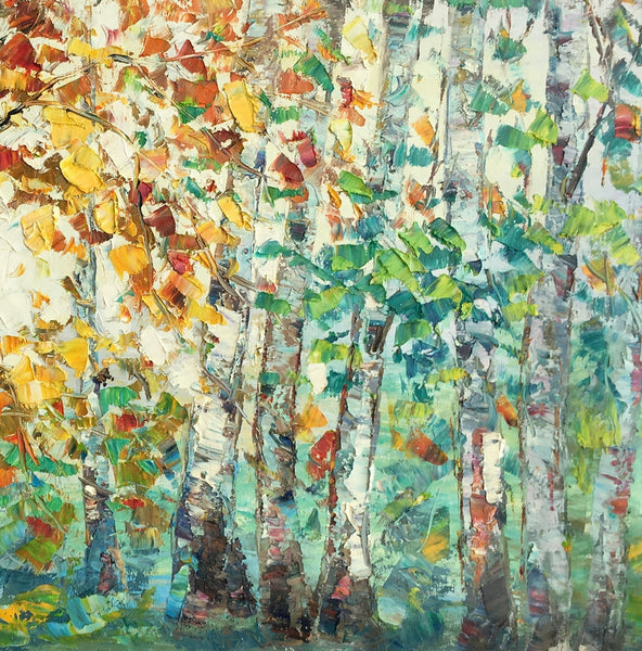 Autumn Tree Landscape Painting, Landscape Painting for Sale, Autumn Paintings, Living Room Wall Art Paintings, Custom Original Painting-Silvia Home Craft