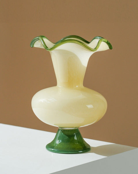 Contemporary Vase for Modern Home Decor, Unique Modern Glass Vase, Modern Glass Flower Vases, Handmade Liuli Vases, Centerpiece Vases on Table-Silvia Home Craft