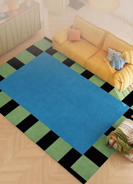Mid Century Contemporary Rugs, Geometric Modern Rugs, Modern Living Room Rug Ideas, Colorful Area Rugs for Dining Room-Silvia Home Craft
