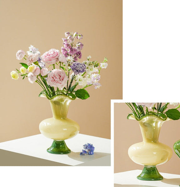 Contemporary Vase for Modern Home Decor, Unique Modern Glass Vase, Modern Glass Flower Vases, Handmade Liuli Vases, Centerpiece Vases on Table-Silvia Home Craft