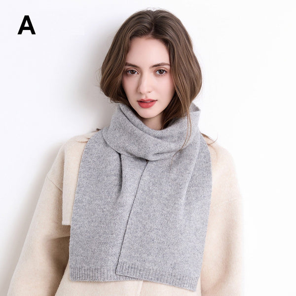 Modern Wool Scarf for Women, Cold Weather Scarves, Small Soft Wool Scarf for Women, Grey Casual Scarf for Women-Silvia Home Craft