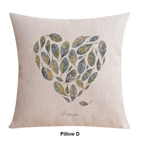 Decorative Sofa Pillows for Dining Room, Simple Decorative Pillow Covers, Love Birds Throw Pillows for Couch, Singing Birds Decorative Throw Pillows-Silvia Home Craft