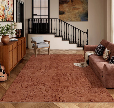 Contemporary Modern Rugs Next to Bed, Modern Rugs for Living Room, Modern Rugs under Dining Room Table, Geometric Modern Carpets for Office-Silvia Home Craft