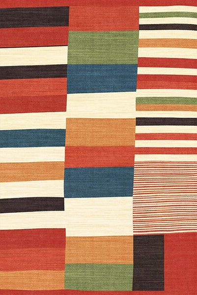 Abstract Modern Area Rugs for Dining Room, Large Geometric Rugs for Living Room, Colorful Contemporary Modern Rugs, Mid Century Modern Rugs-Silvia Home Craft