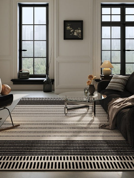 Large Abstract Rugs for Living Room, Extra Large Modern Area Rugs, Geometric Contemporary Modern Rugs Next to Bed-Silvia Home Craft