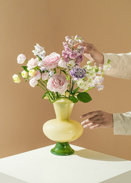 Contemporary Vase for Modern Home Decor, Unique Modern Glass Vase, Modern Glass Flower Vases, Handmade Liuli Vases, Centerpiece Vases on Table-Silvia Home Craft