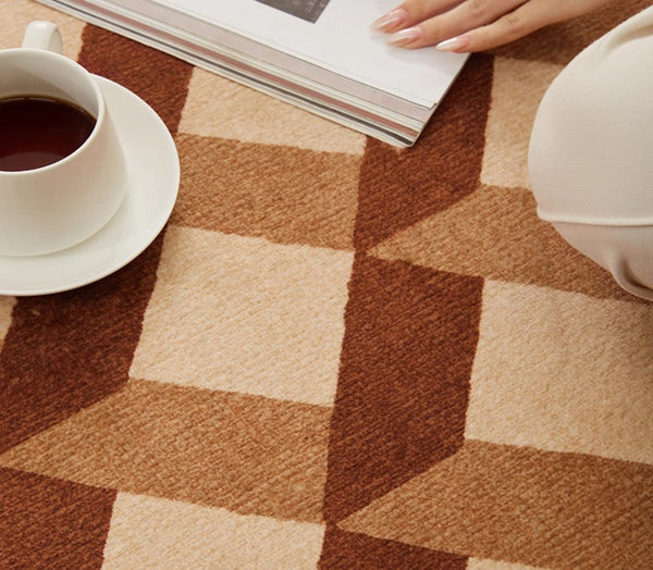 Modern Rugs under Chairs, Bedroom Modern Round Rugs, Dining Room Contemporary Round Rugs, Circular Modern Rug Ideas for Living Room-Silvia Home Craft