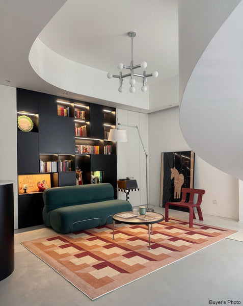 Modern Rugs for Dining Room, Large Modern Rugs for Living Room, Mid Century Modern Rugs for Bedroom, Abstract Geometric Modern Rugs-Silvia Home Craft