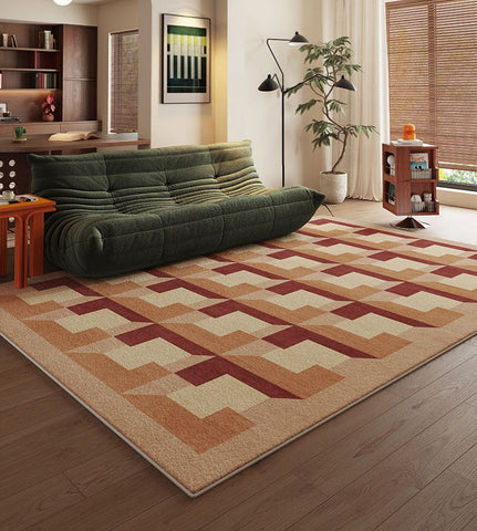 Modern Rugs for Dining Room, Large Modern Rugs for Living Room, Mid Century Modern Rugs for Bedroom, Abstract Geometric Modern Rugs-Silvia Home Craft