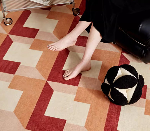 Modern Rugs for Dining Room, Large Modern Rugs for Living Room, Mid Century Modern Rugs for Bedroom, Abstract Geometric Modern Rugs-Silvia Home Craft