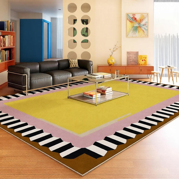 Modern Rugs under Coffee Table, Mid Century Contemporary Modern Rugs, Colorful Modern Rugs for Living Room, Dining Room Geometric Modern Rugs-Silvia Home Craft