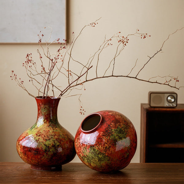Large Pottery Flower Vases, Handmade Water Holding Flower Vases, Modern Bouquet Flower Vases, Centerpiece on Dining Table, Flower Vase on Table-Silvia Home Craft